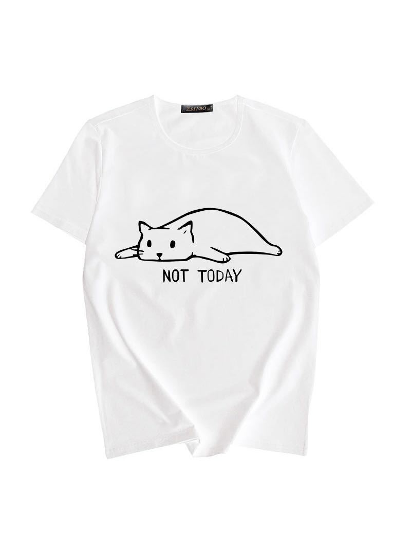 Women's Stylish Lazy Cat Print Comfort T-Shirt