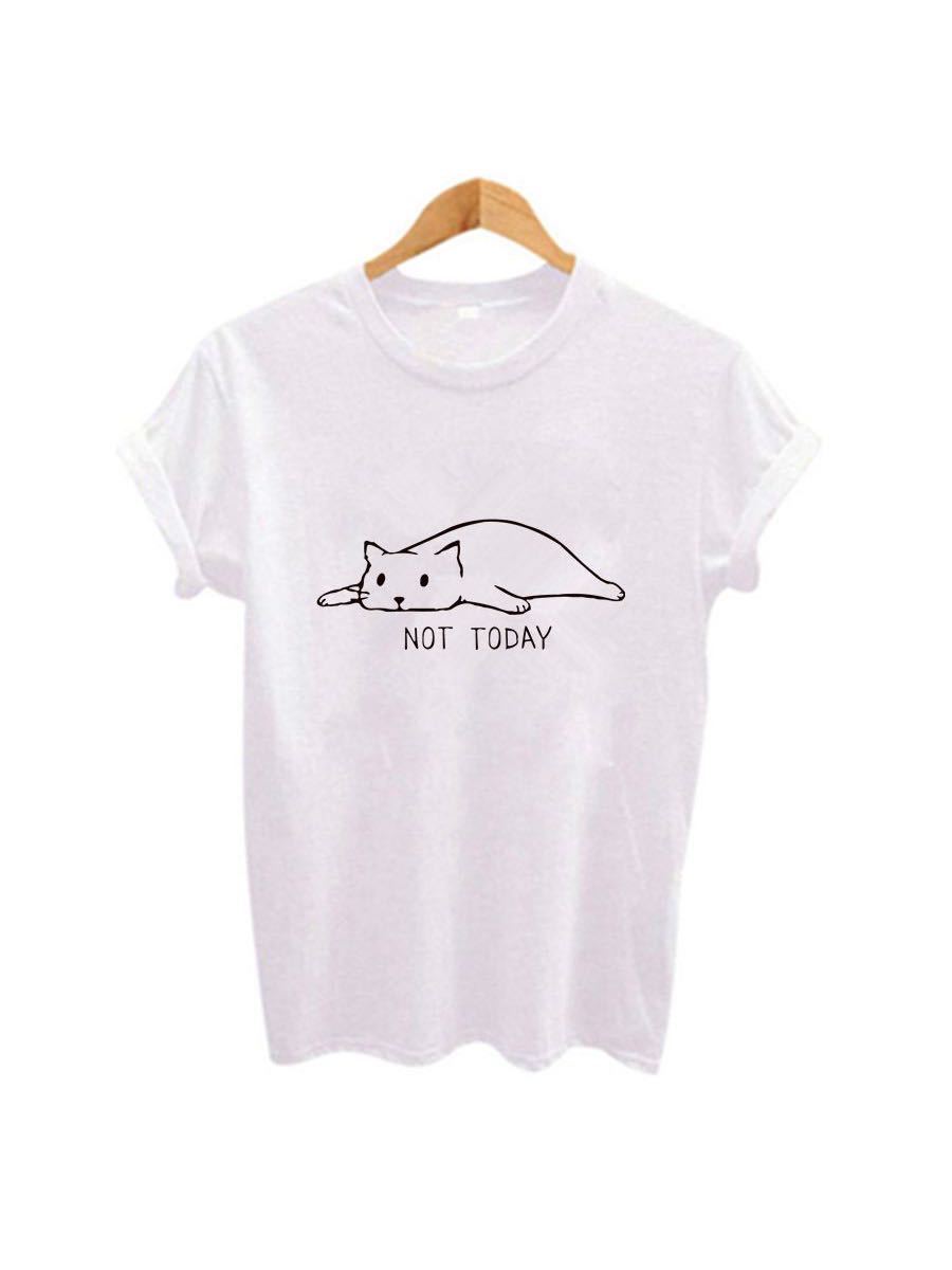 Women's Stylish Lazy Cat Print Comfort T-Shirt