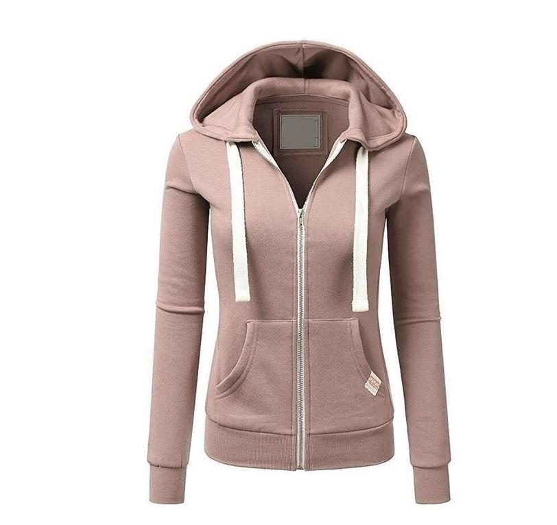 Women's Zipped Up Hoodie with Pockets Long Sleeve Sports Sweatshirts