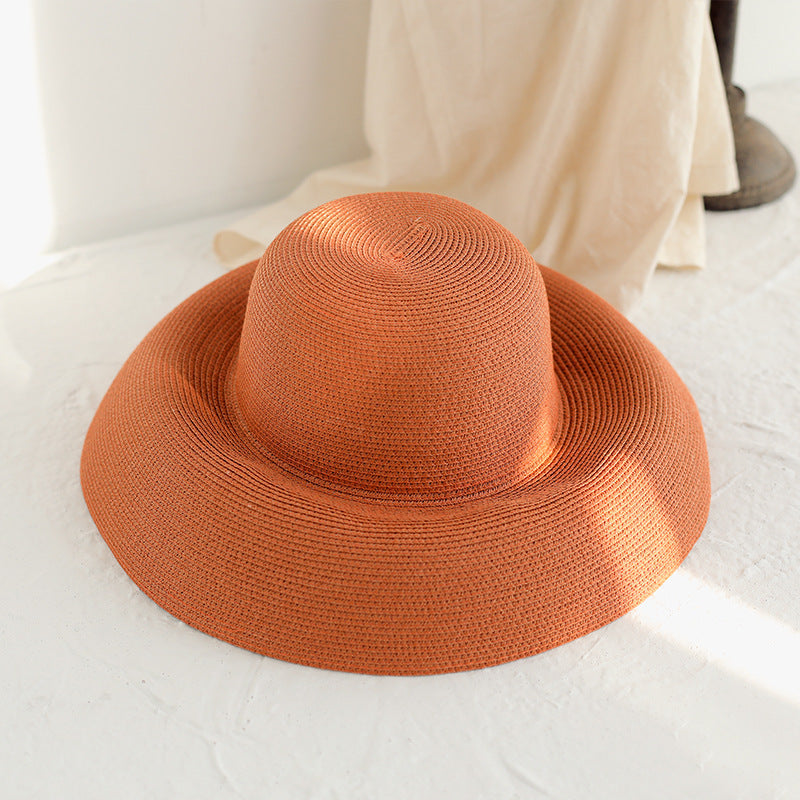 Women's Straw Hat French Retro Large Brimmed Sun Shade Beach Hat