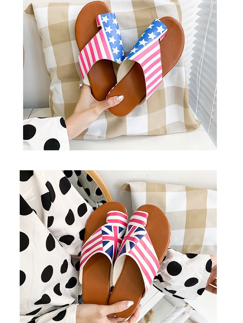 Women's Summer Plus Size Graphic Print Wedge Slipper