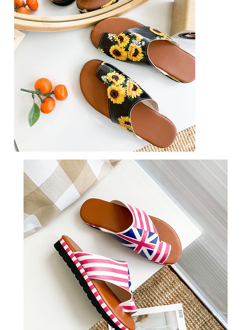 Women's Summer Plus Size Graphic Print Wedge Slipper