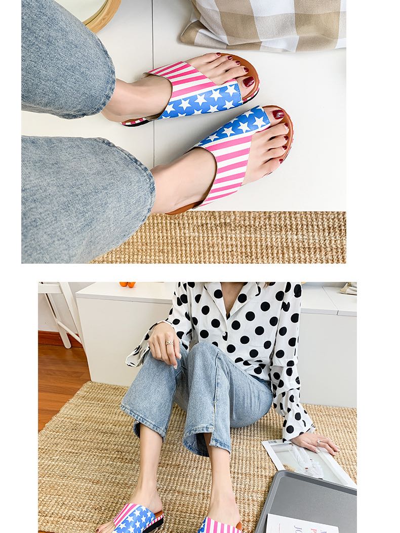 Women's Summer Plus Size Graphic Print Wedge Slipper