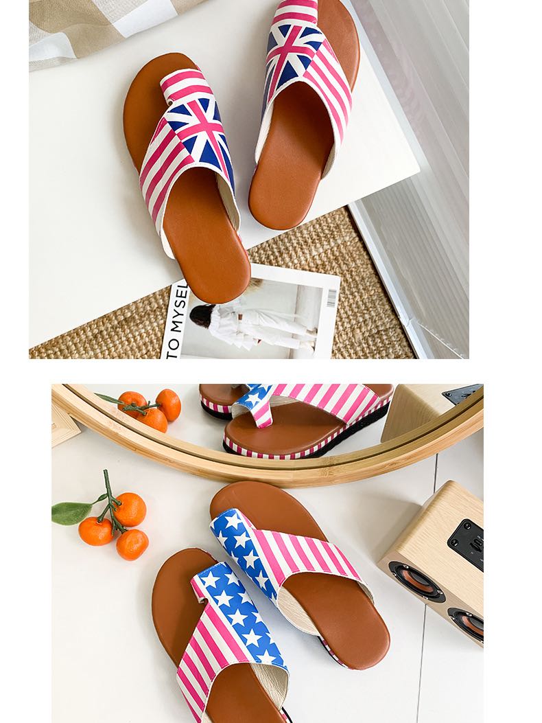 Women's Summer Plus Size Graphic Print Wedge Slipper