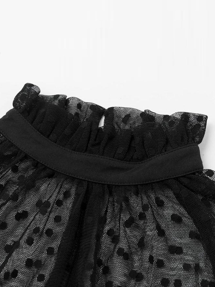 1950s Dress Sexy Lace Polka Dot Belt Sheath Ladies Dress