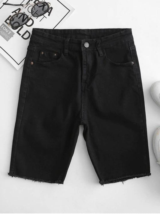 Y2K Pocket Skinny Frayed Denim Shorts