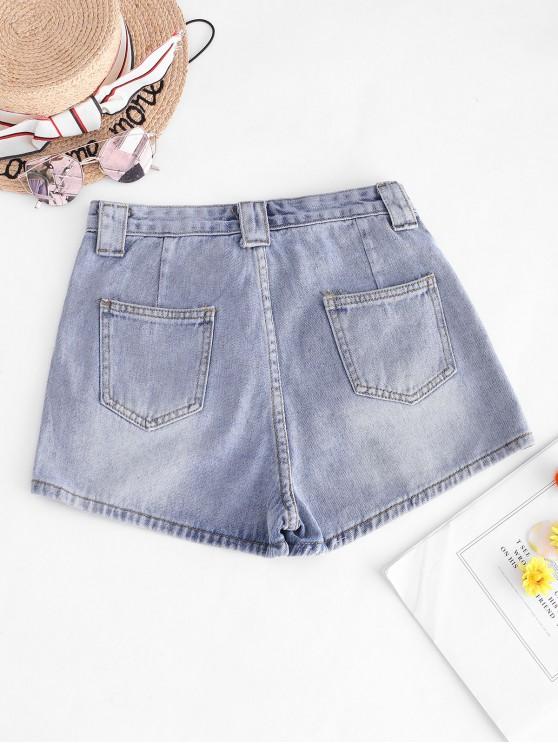 Zip Fly Cargo Pocket Denim Shorts