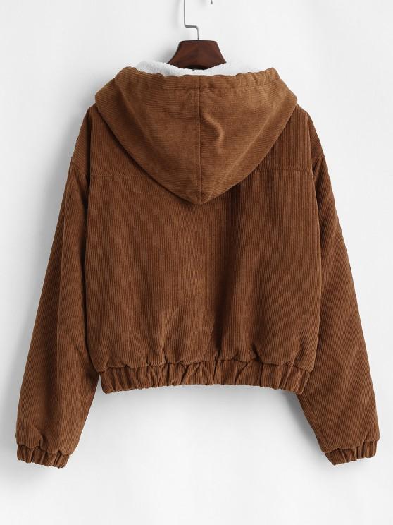 Zip Up Fleece Hood Corduroy Jacket