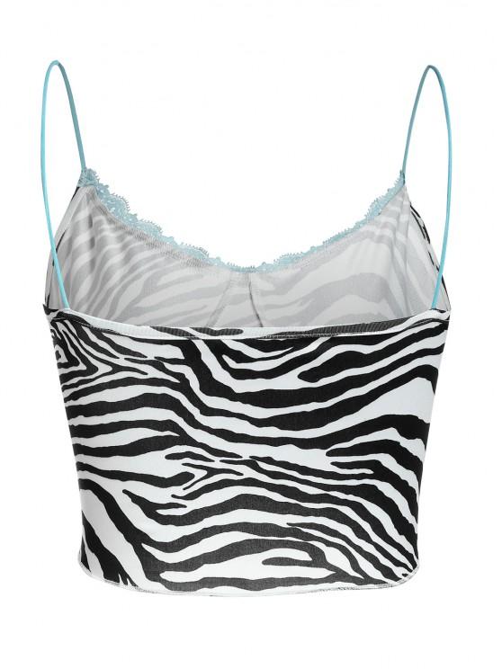 Zebra Lace Insert Crop Camisole