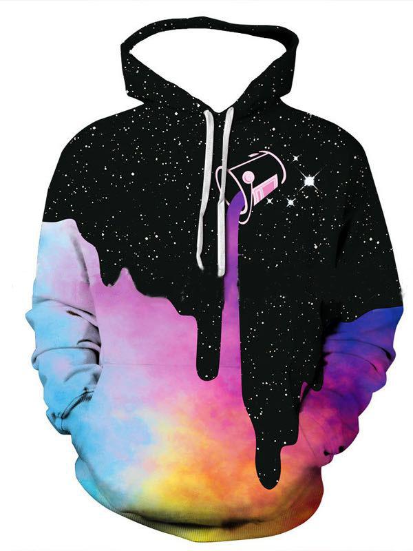 Women's Winter 3D Colorful Digital Print Hoodie