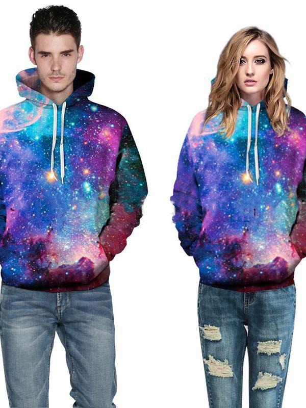 Women's Winter 3D Colorful Digital Print Hoodie