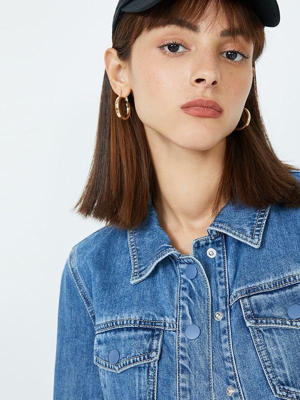 Women's Stevie Trucker Jacket with Contrast Collar