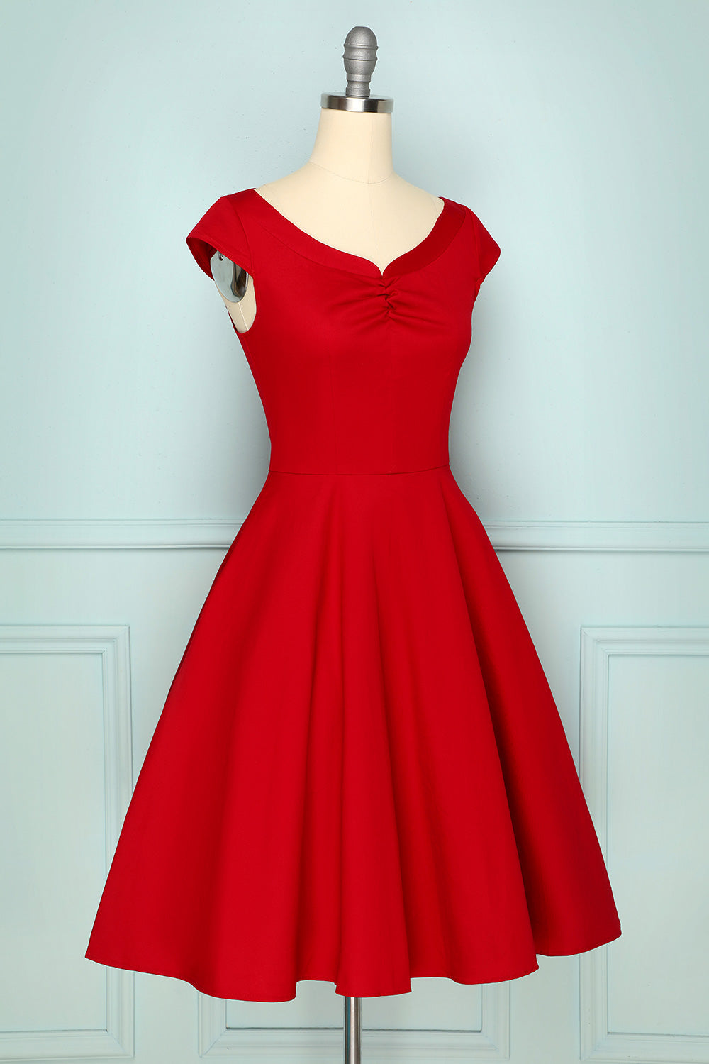 1950s Dark Red Dress