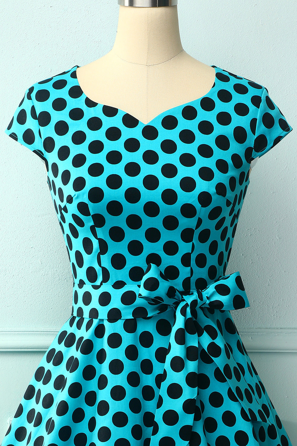 1950s Blue Black Dots