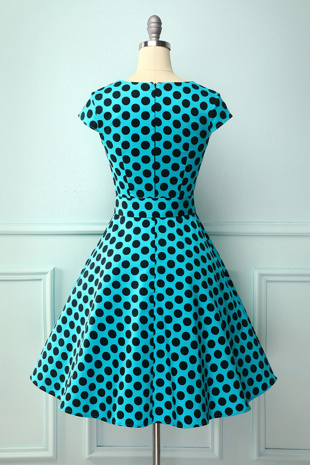 1950s Blue Black Dots