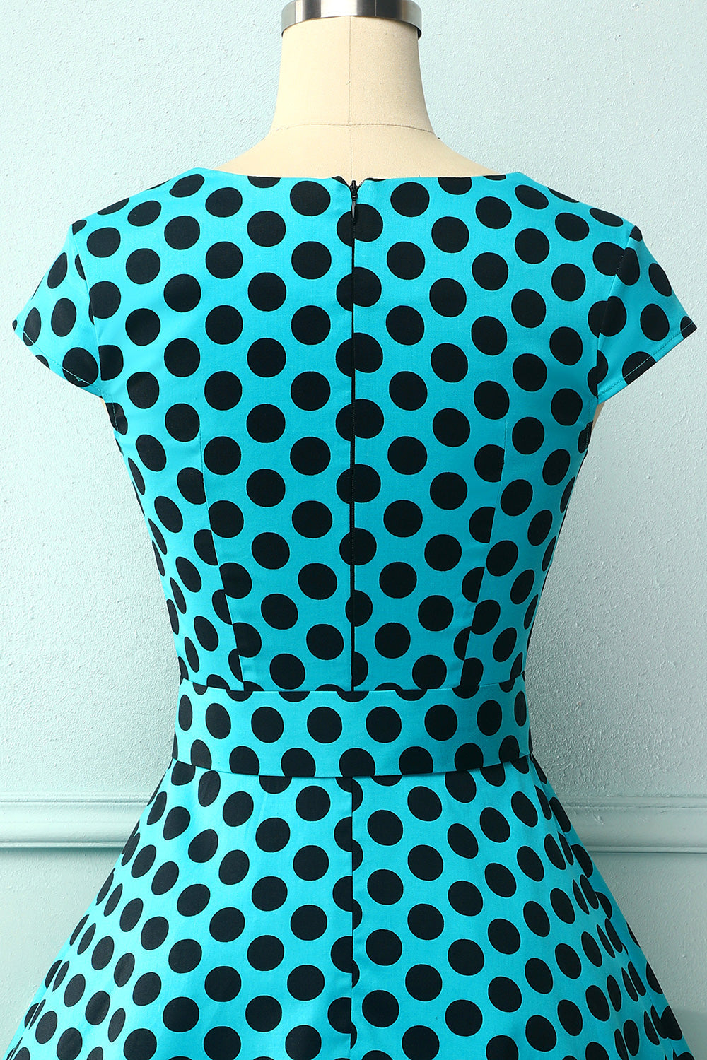 1950s Blue Black Dots