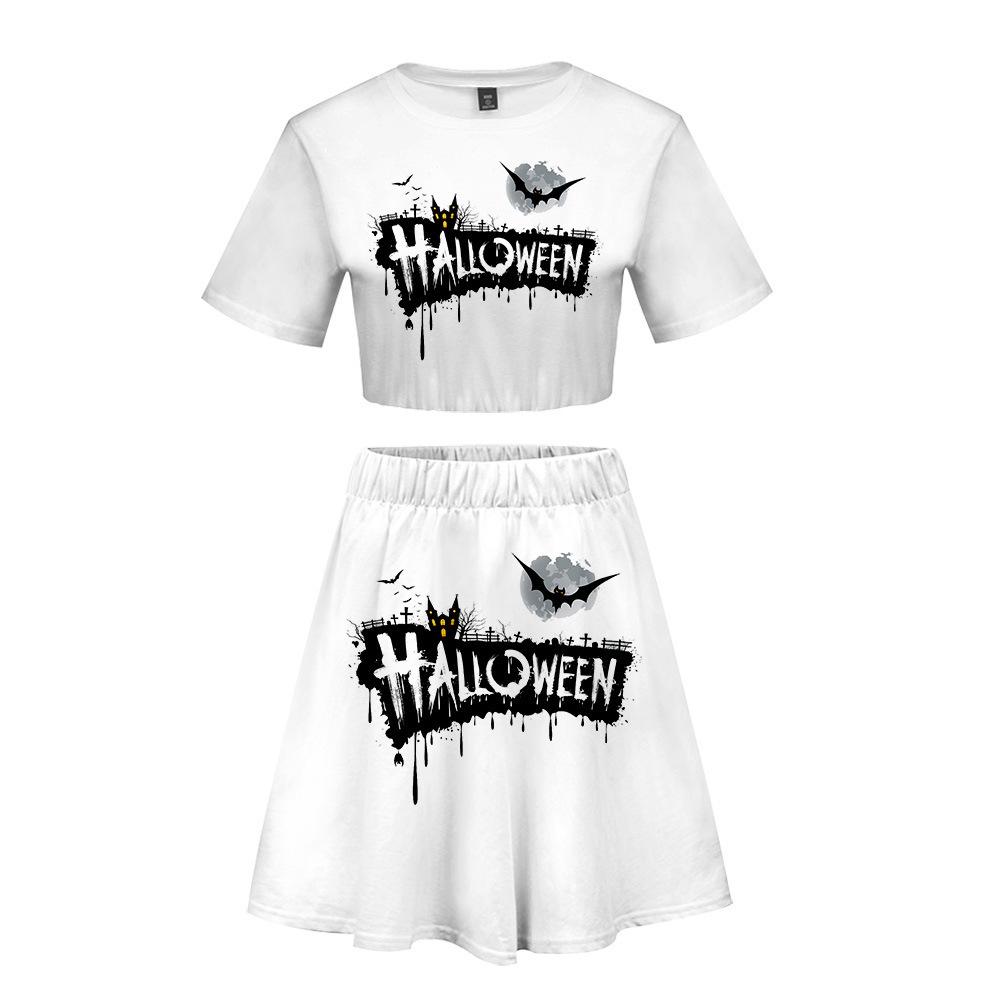 Women's Suits For Halloween 3D Digital Print Mini Skirt Suits