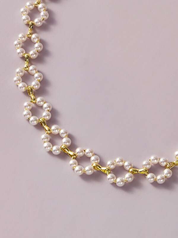 1pc Faux Pearl Beaded Choker - INS | Online Fashion Free Shipping Clothing, Dresses, Tops, Shoes