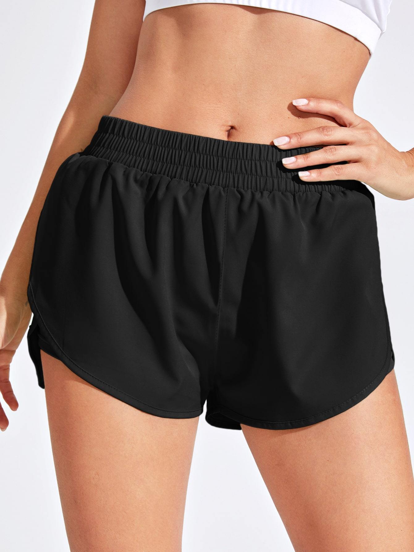 2 In 1 Tulip Hem Athletic Shorts - INS | Online Fashion Free Shipping Clothing, Dresses, Tops, Shoes