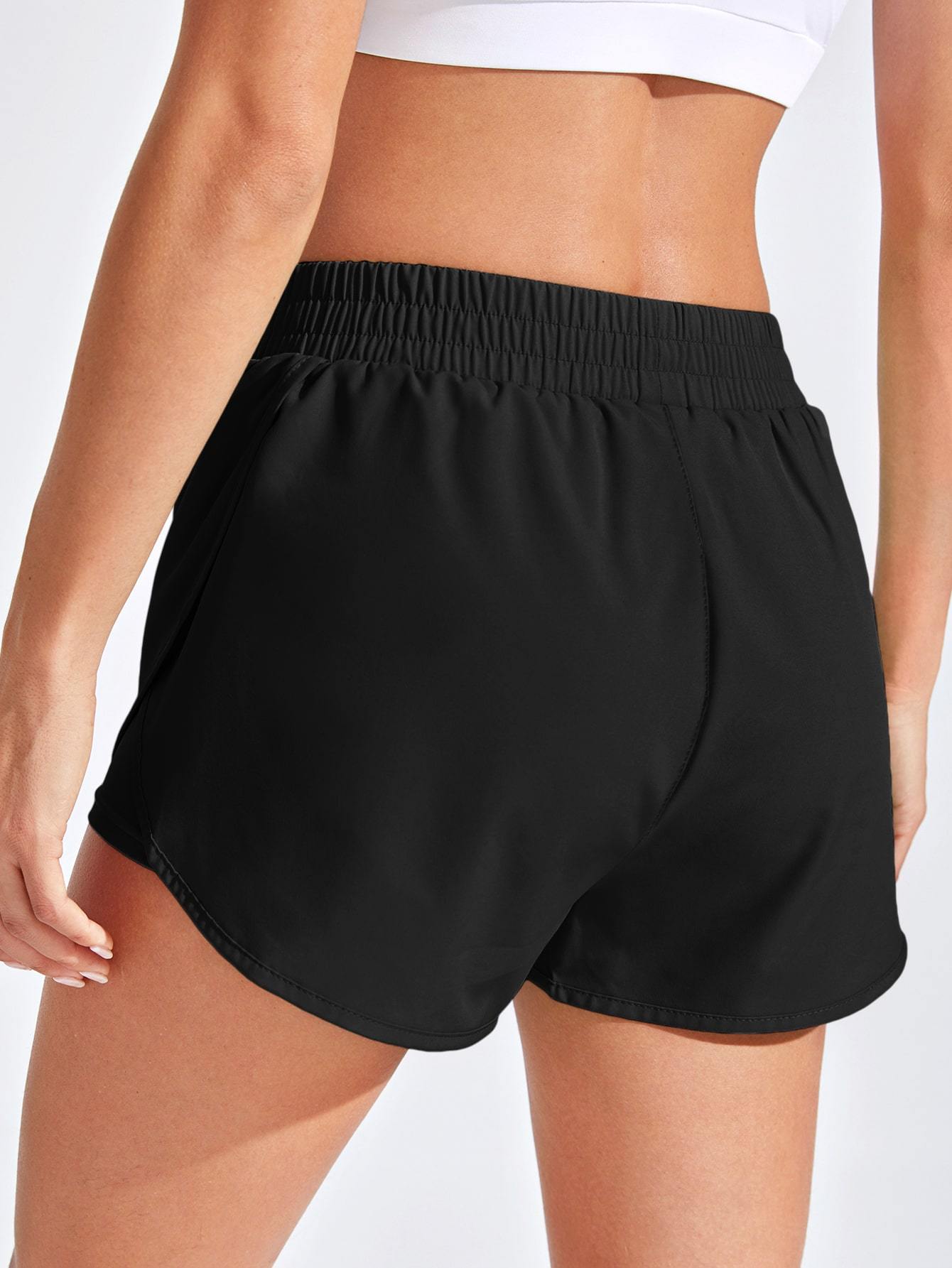 2 In 1 Tulip Hem Athletic Shorts - INS | Online Fashion Free Shipping Clothing, Dresses, Tops, Shoes