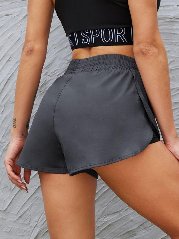 2 In 1 Tulip Hem Athletic Shorts - INS | Online Fashion Free Shipping Clothing, Dresses, Tops, Shoes