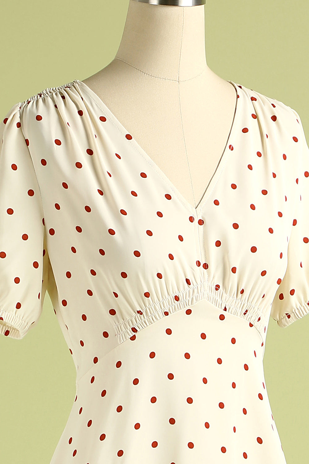 1950s Polka Dots Ivory Vintage Dress