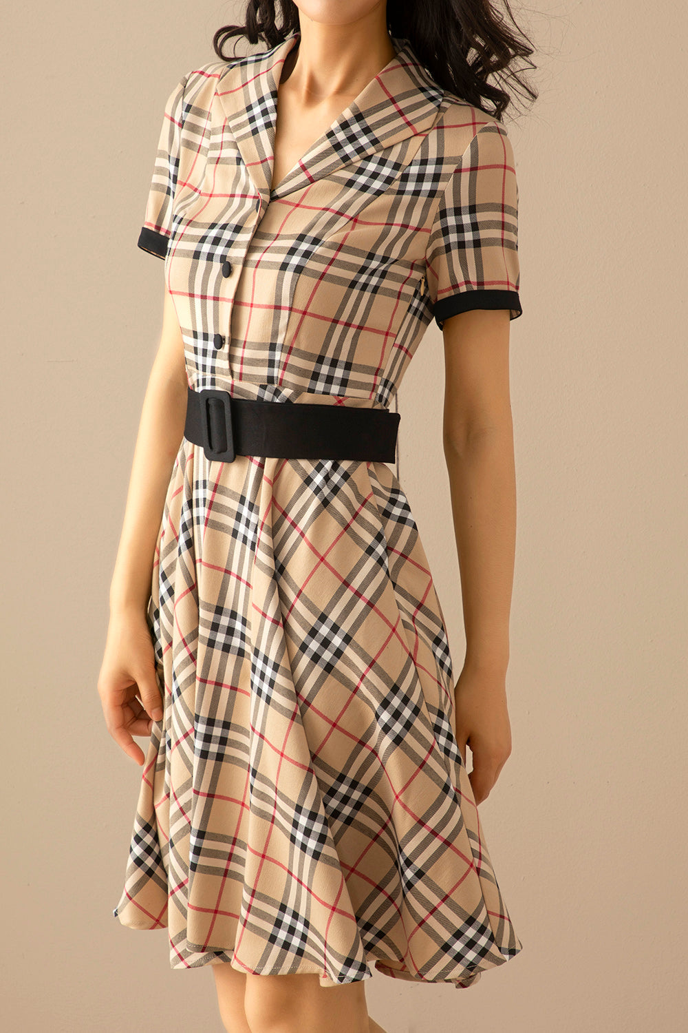 1950s Plaid Swing Vintage Dress