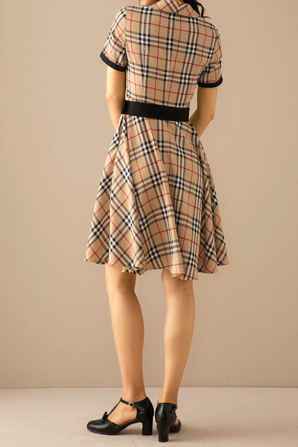 1950s Plaid Swing Vintage Dress