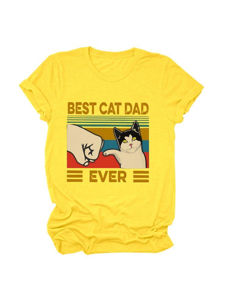 Women's Stylish Fist Cat Print Casual T-Shirt