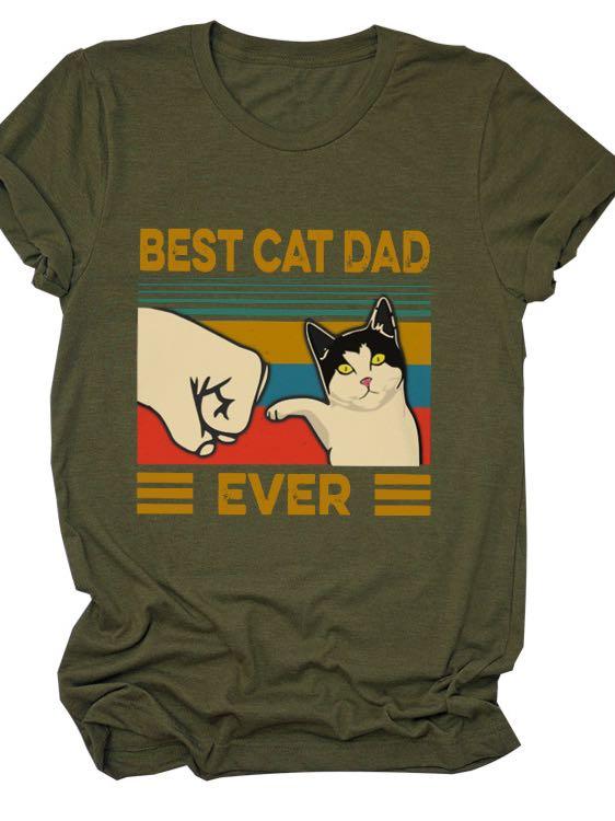 Women's Stylish Fist Cat Print Casual T-Shirt