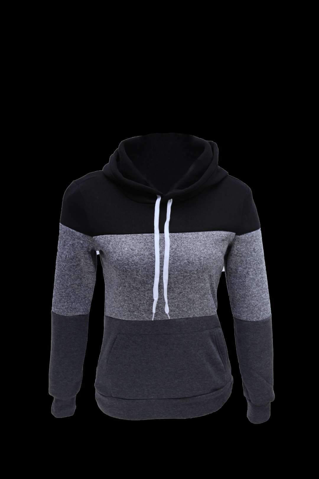 Women's Sports Hoodie Color Patchwork Long Sleeve Pullover Hoodie