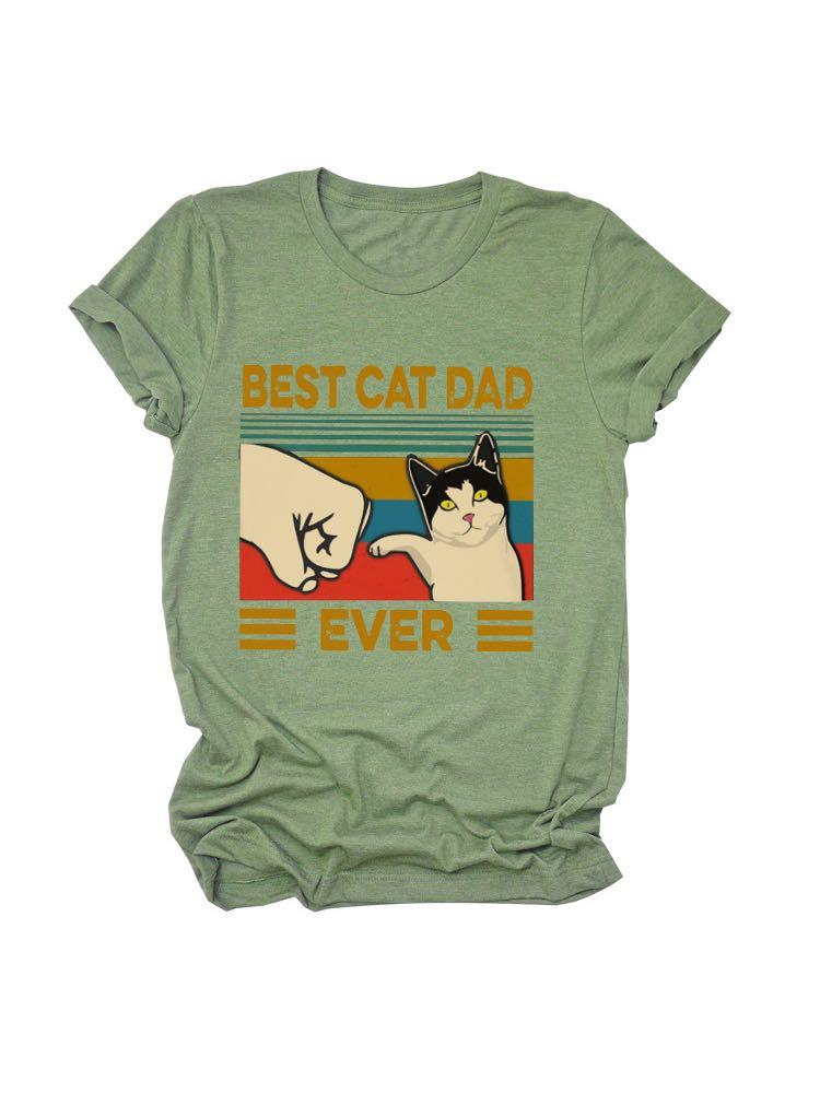 Women's Stylish Fist Cat Print Casual T-Shirt