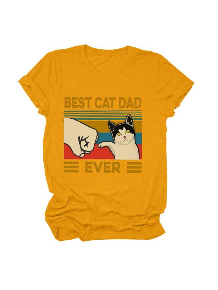 Women's Stylish Fist Cat Print Casual T-Shirt