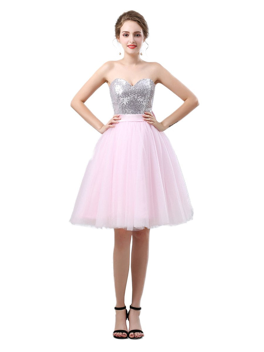 Womens Cute Mini Party Gown Sweetheart Neckline Homecoming Dress