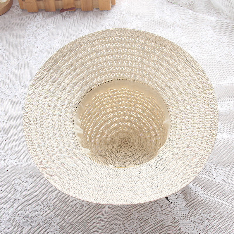 Women's Sun Hat Big Wide Brim UV Protection Bowknot Straw Hat