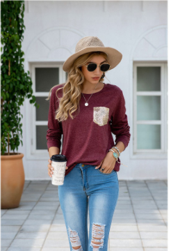 Women's Stylish Lose Long Sleeved T-shirt