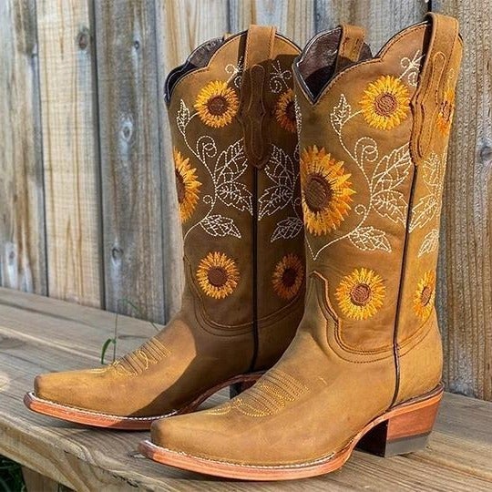 Women's Sunflower Boots Ethnic Style Boots