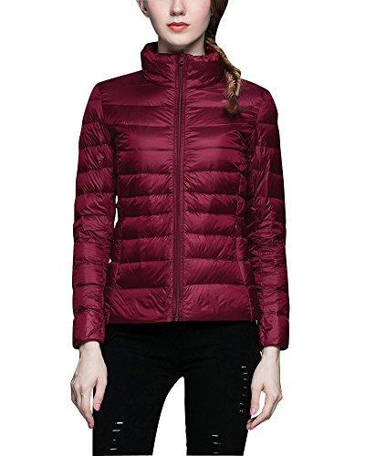 Womens Down Puffer Jacket Ultra-Light Weight Stand Collar Coat