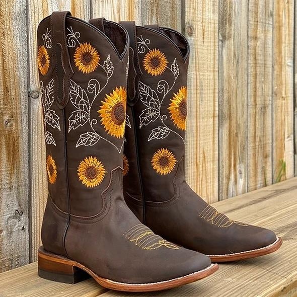 Women's Sunflower Boots Ethnic Style Boots