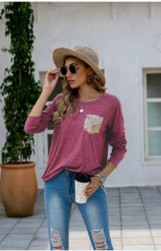 Women's Stylish Lose Long Sleeved T-shirt