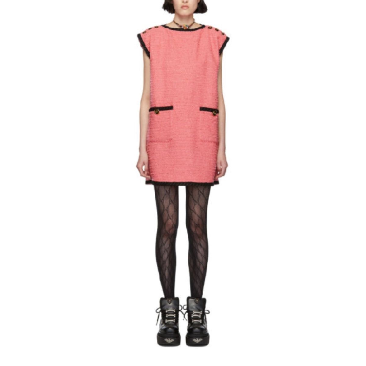 Wool Blend Pink Shift Dress