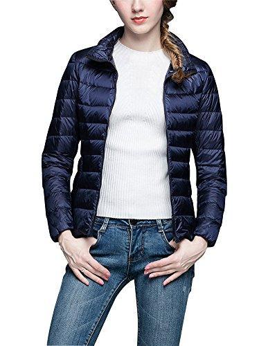 Womens Down Puffer Jacket Ultra-Light Weight Stand Collar Coat