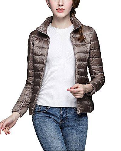 Womens Down Puffer Jacket Ultra-Light Weight Stand Collar Coat