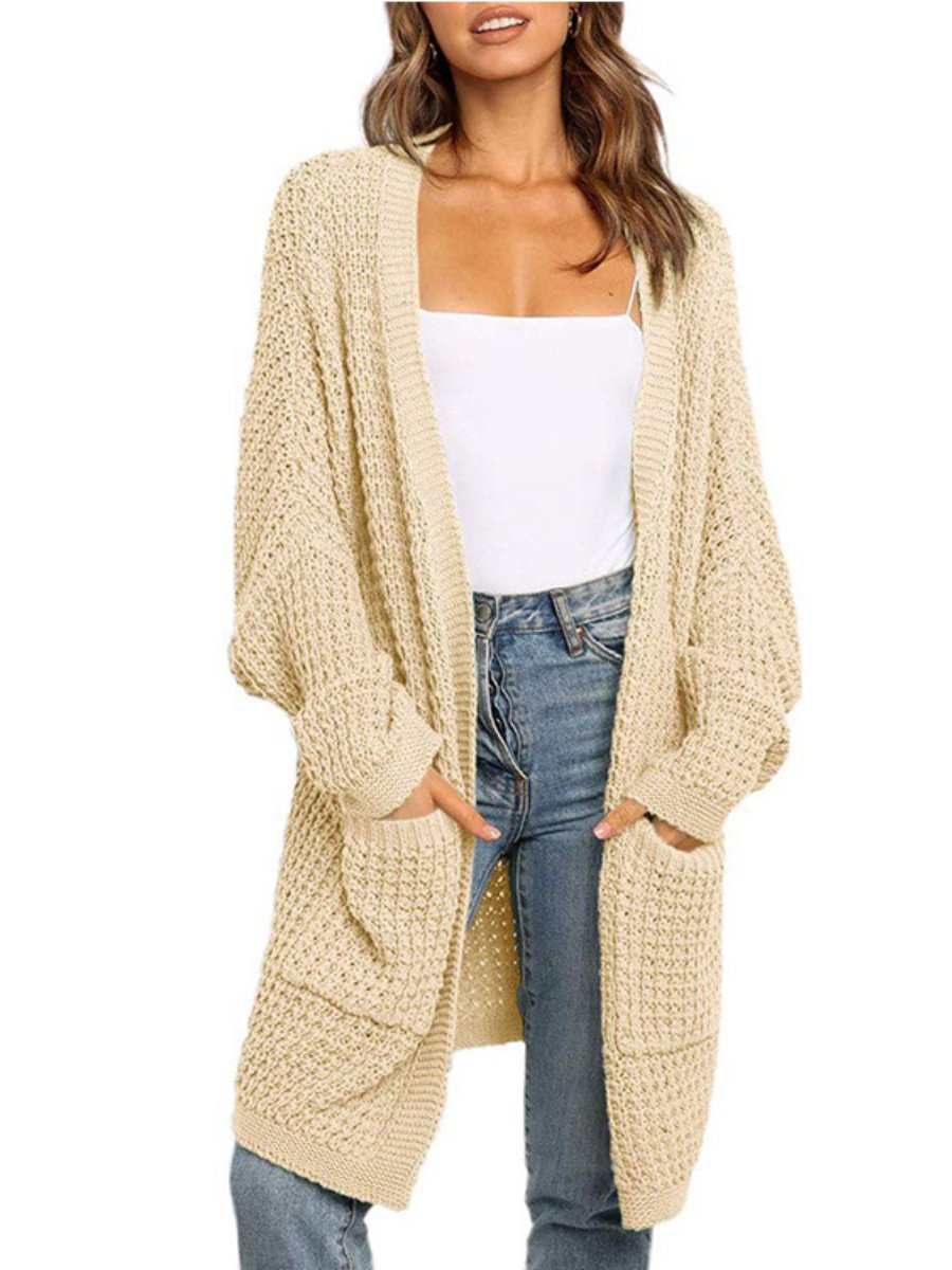 Women's Sweaters Cardigans Knit Oversized Lantern Sleeve Pockets Sweater Coat