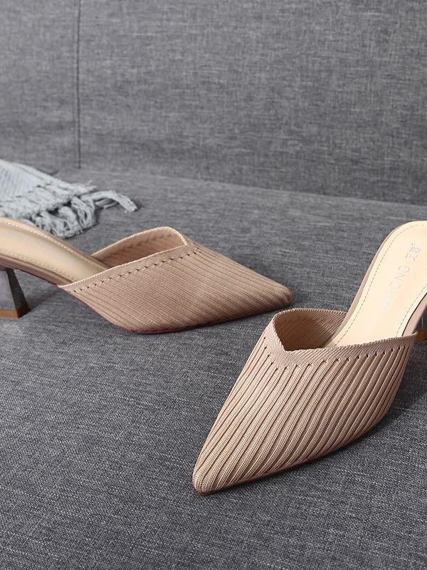 Women's Summer Chic Knit Slip-On Stiletto