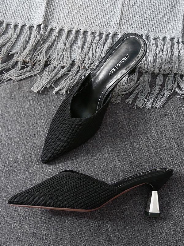 Women's Summer Chic Knit Slip-On Stiletto