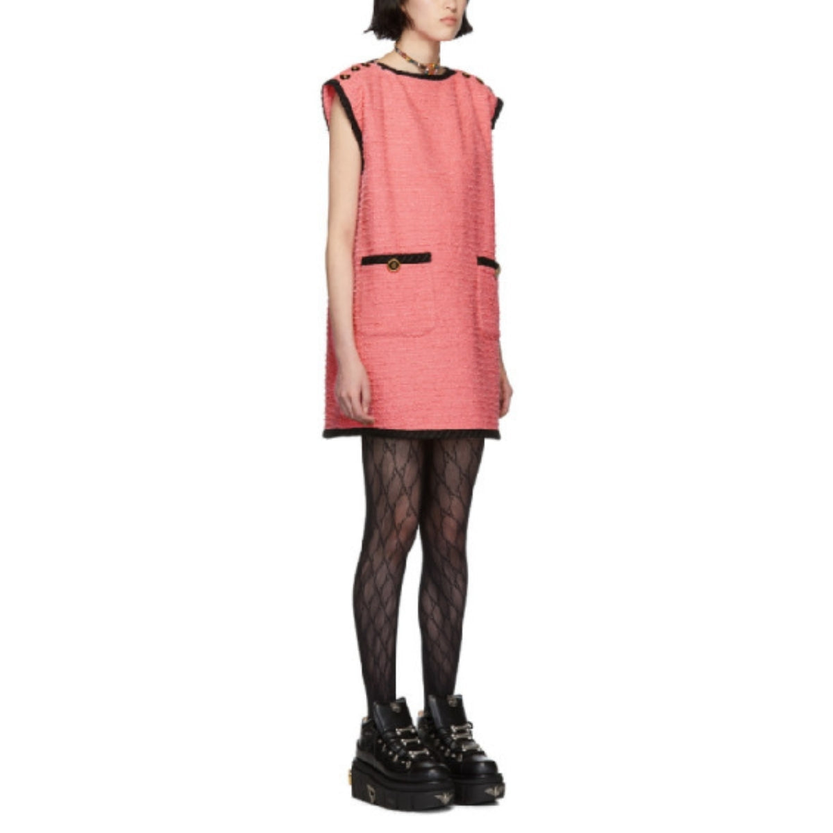 Wool Blend Pink Shift Dress