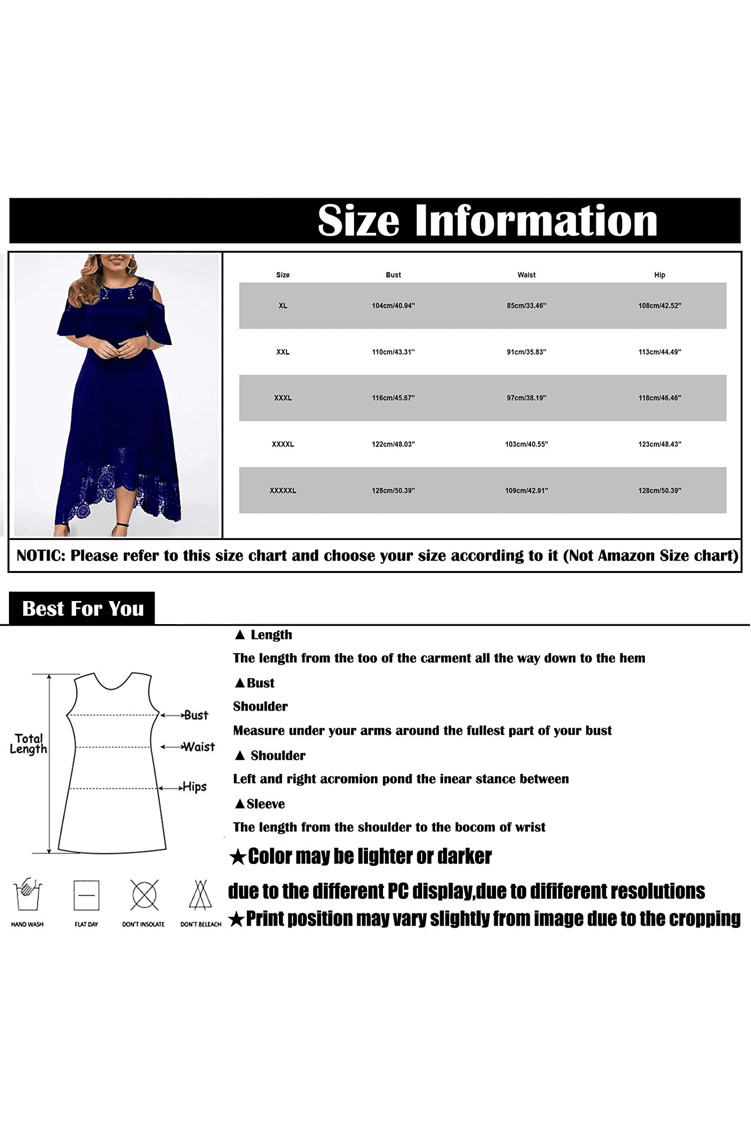 Womens plus Size Lace Cold Shoulder Long Swing Evening Party Maxi Dress