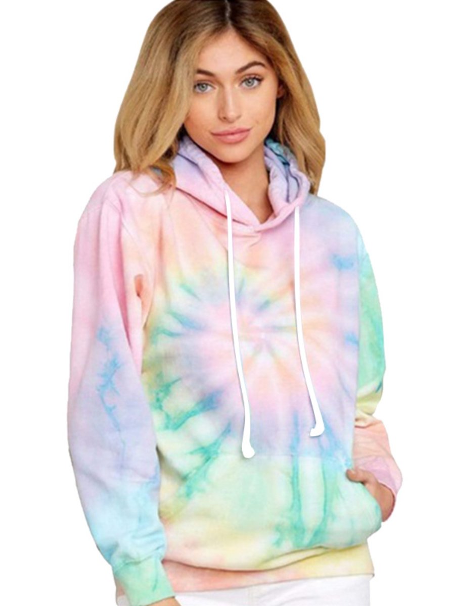 Y2k Fashion Tie Dye Hoodie Long Sleeve Sports Hooded Sweatshirt