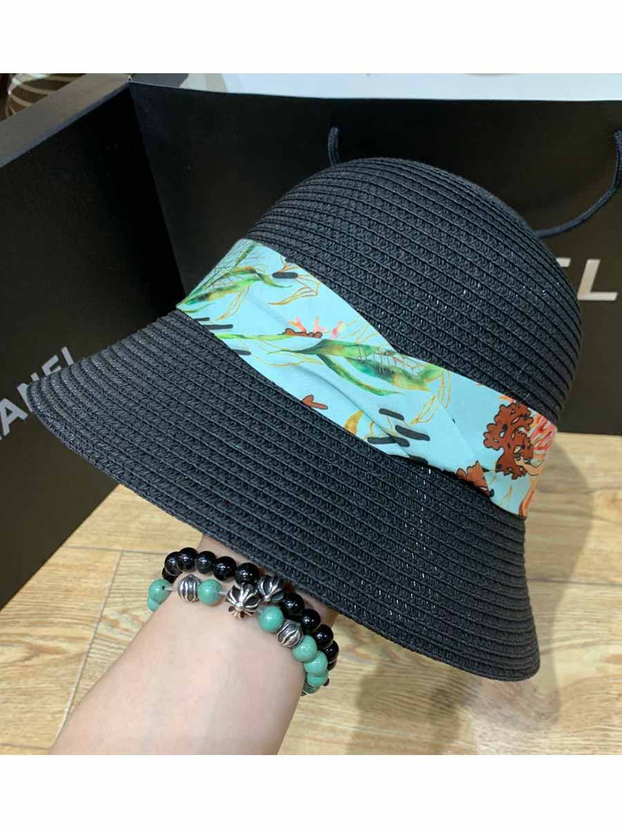 Women's Sun Straw Hats UV Protection Hats UPF 50 with Mermaid Strap